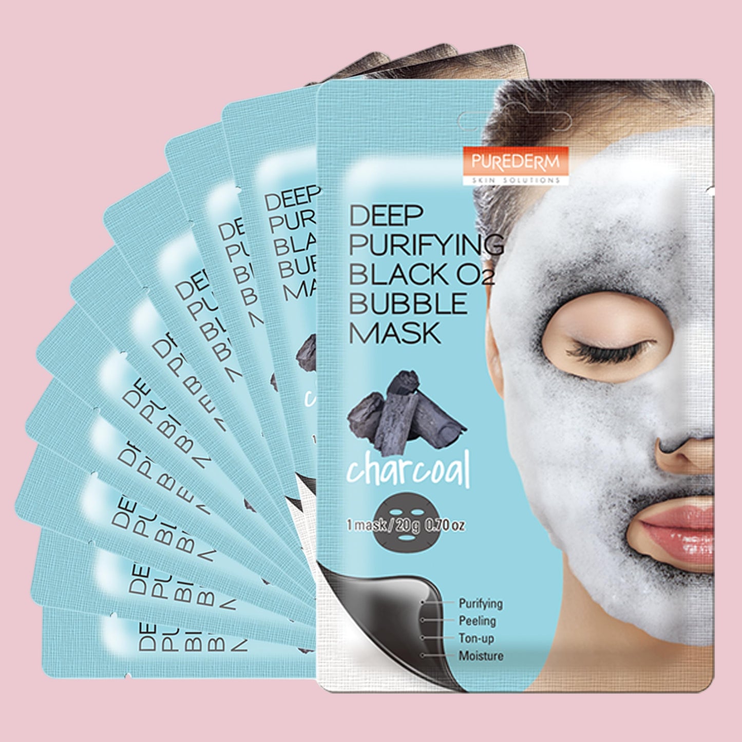 Purederm deep purifying black o2 bubble sheet mask charcoal - 1 piece