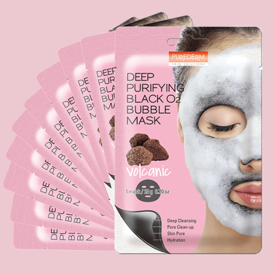 Purederm deep purifying black o2 bubble sheet mask volcanic - 1 piece